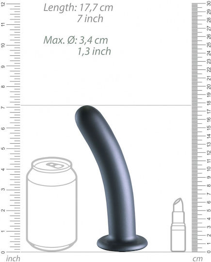 Shots Dildo realist cu Testicule și Ventuză Gri 17cm