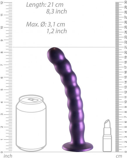 Shots Glass Dildo with Balls and Suction Cup Purple 20.5cm