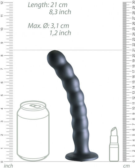 Shots Realistic Dildo with Scrotum and Suction Cup Grey 20.5cm
