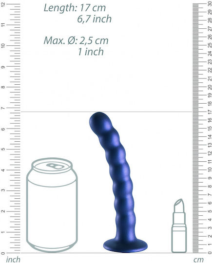Shots Dildo realist cu Scrotum Albastru 16.5cm