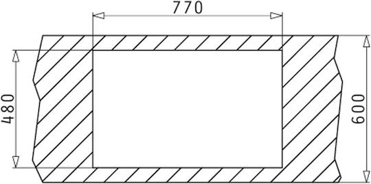 Pyramis Alazia 1B 1D 070040401 Drop-In Spüle aus Verbundgranulat B79xT50cm Ivory