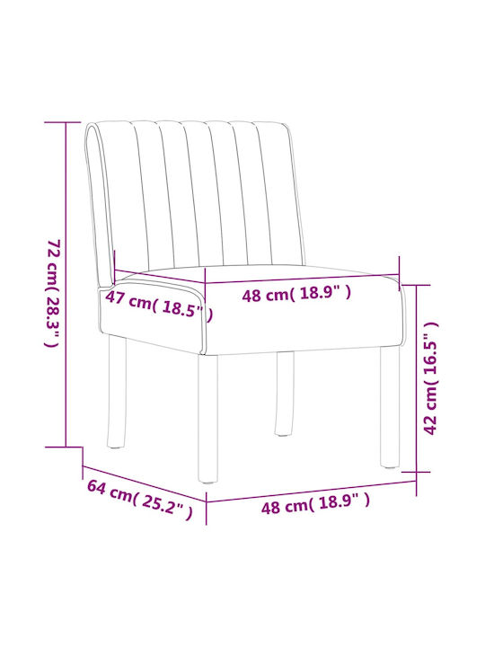 Armchair Gray 48x64x72cm