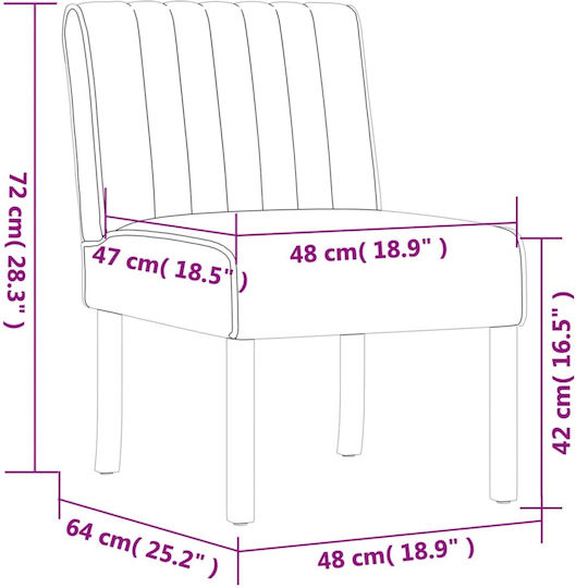 Armchair Gray 48x64x72cm