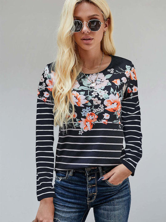 Amely Women's Blouse Long Sleeve Floral Black