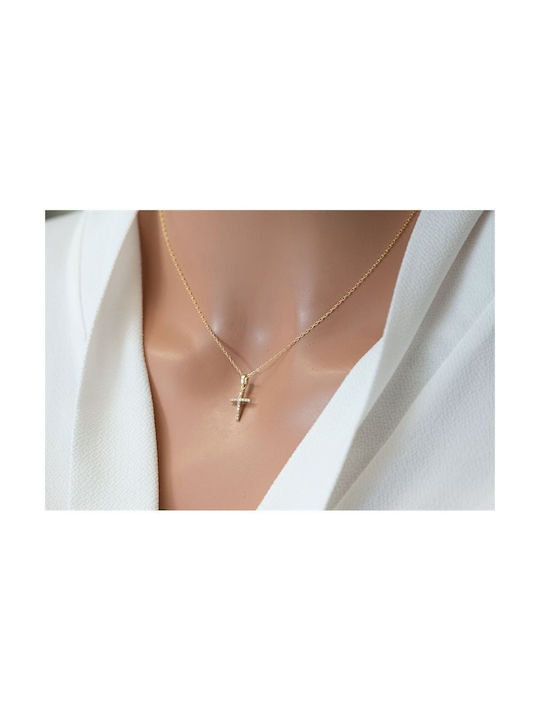 Paraxenies Women's Gold Cross 14K with Chain