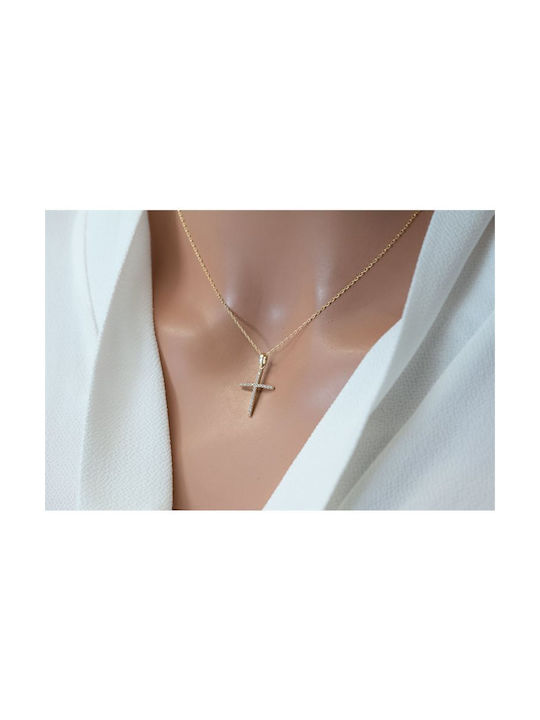 Paraxenies Women's Gold Cross 14K with Chain