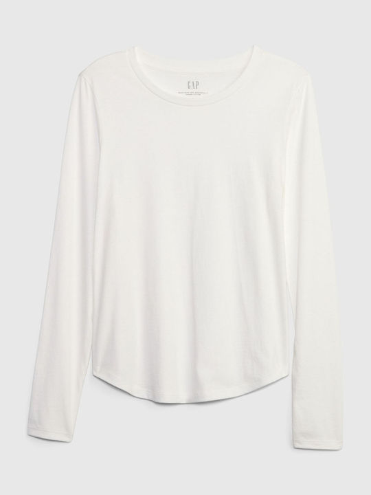 GAP Women's Summer Blouse Cotton Long Sleeve White