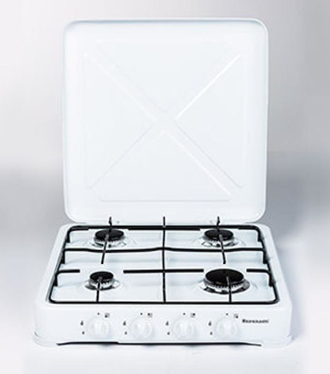 Ravanson Liquid Gas Countertop with 4 Burners White