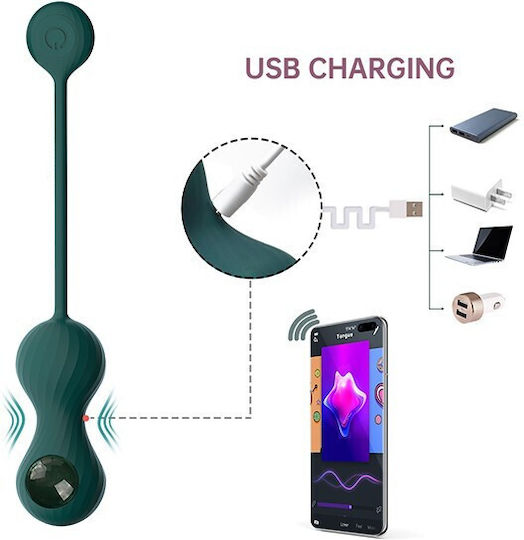 Magic Motion Crystal Duo Smart Kegel Ασύρματες Κολπικές Μπάλες με Δόνηση Πράσινες