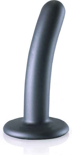 Shots Ouch! Smooth Silicone G-Spot Glass Dildo with Balls and Suction Cup Gray 12cm