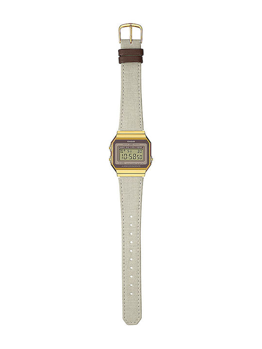 Casio Ceas De Bărbați Cu Baterie Cu Cureaua Textilă Bej