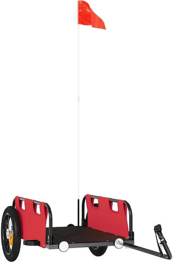 Vidaxl Bicycle Trailer Red Oxford Fabric Iron