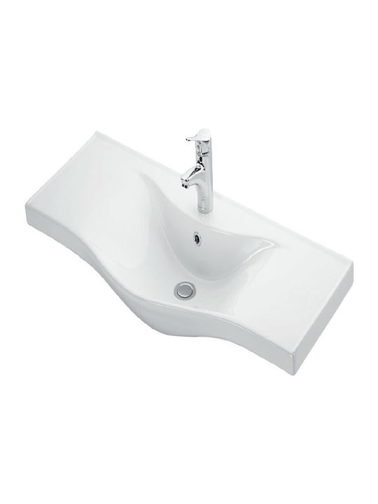 Karag Basic Wall Mounted Wall-mounted Sink Porcelain 55x45x17.5cm White