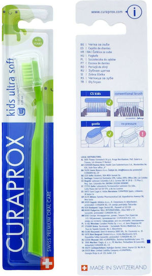 Curaprox Ultra Soft Детска Четка за Зъби за 4+ Години Зелена