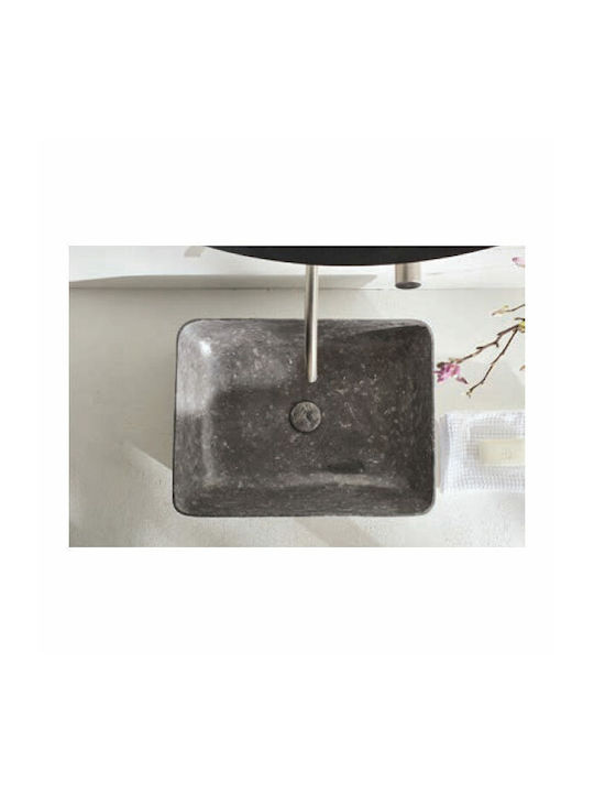 Fossil Jade Vessel Sink marble 60x38x14cm Black