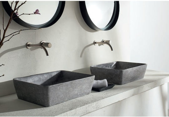 Fossil Jade Aufgesetztes Waschbecken Marmor 50x38x14cm Grey Marble