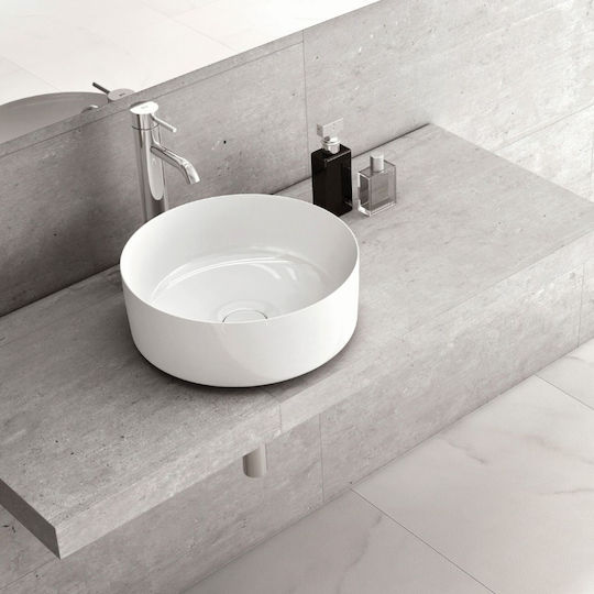 Roca Inspira Round Countertop Sink Porcelain 37x37x14cm White