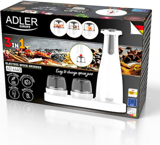 Adler Elektrisch Gewürzmühlen Keramik 3Stück Adler Elektrisch Gewürzmühlen Keramik 3Stück