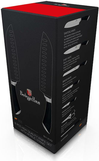 Berlinger Haus Infinity Messerset mit Block aus rostfreiem Stahl 8Stück