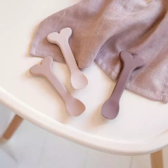 Done by Deer Baby Set with Spoons made of Silicone 3pcs Pink