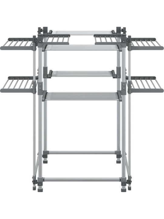 vidaXL Aluminum Folding Floor Clothes Drying Rack with Hanging Length 33m