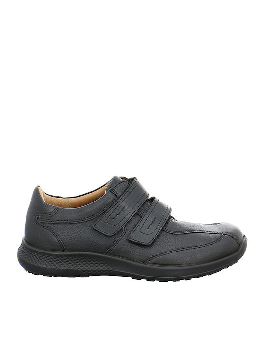 Leder Herren Freizeitschuhe Anatomisch Schwarz