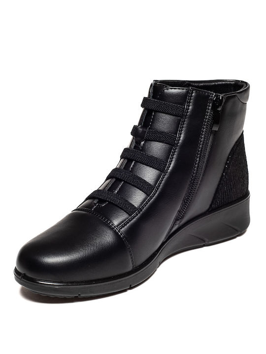 Soft & Flex Women's Platform Ankle Boots Black