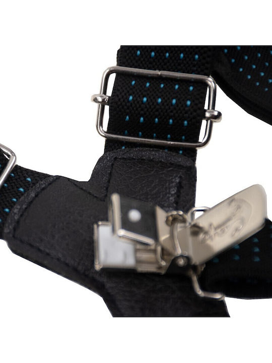 Papillon Kids Kids Suspenders Set with Tie with 3 Clips Light Blue