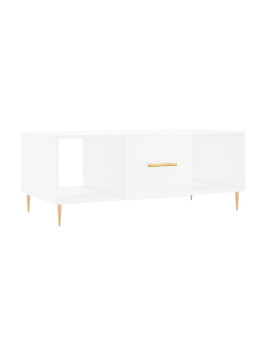 Rectangular Wooden Coffee Table White L102xW50xH40cm