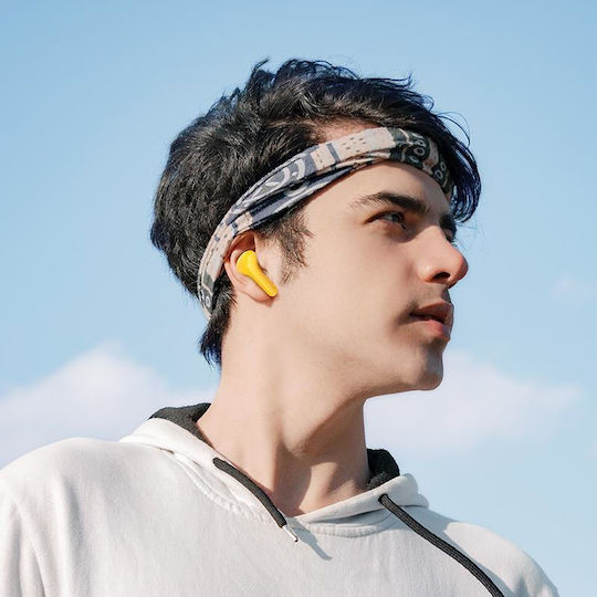 Hoco EW39 In-ear Bluetooth Handsfree Ακουστικά με Θήκη Φόρτισης Κίτρινα