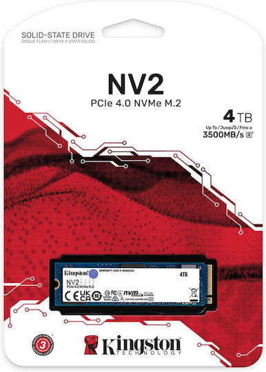 Kingston NV2 SSD 4TB Тип M.2 С Връзка PCI Express 4.0 SNV2S/4000G