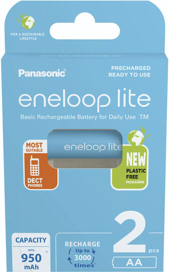 Panasonic Eneloop Lite Wiederaufladbare Batterien AA Ni-MH 950mAh 1.2V 2Stück