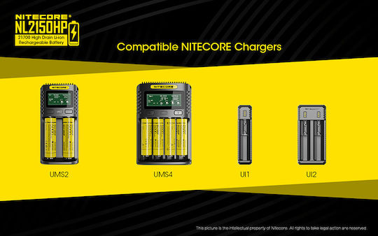 NiteCore NL2150HP Επαναφορτιζόμενη Μπαταρία 21700 Li-ion 5000mAh 3.6V 1τμχ