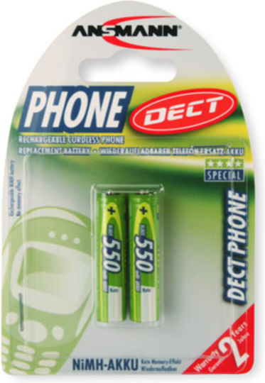 Ansmann Phone Rechargeable Battery AAA Ni-MH 550mAh 1.2V 2pcs