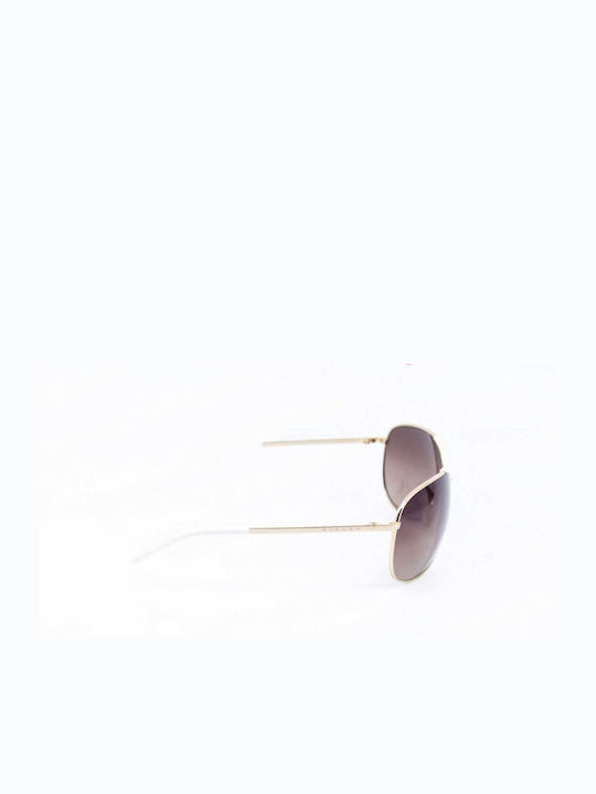 Sisley Unisex Sunglasses with Gold Metal Frame and Brown Gradient Lens