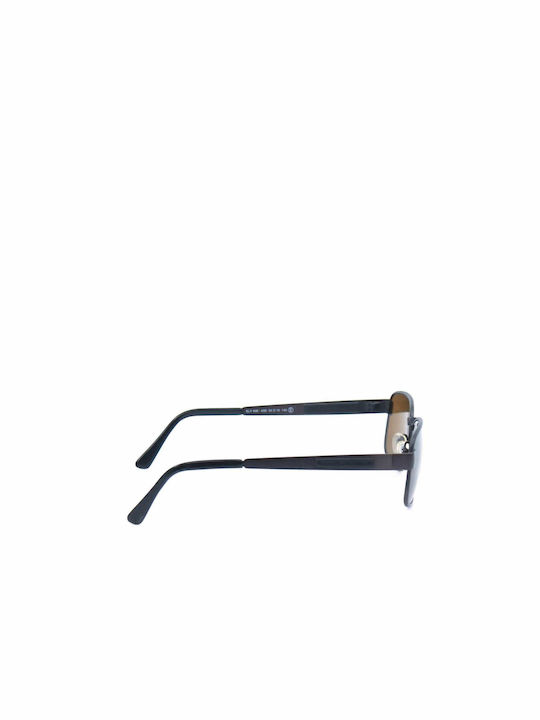 Sisley Men's Sunglasses with Brown Metal Frame and Brown Lens
