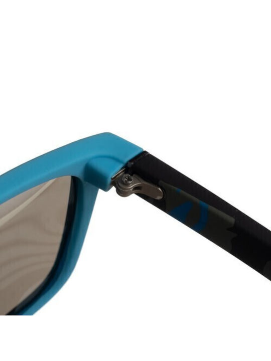 Trizand Herren Sonnenbrille mit Schwarz Kunststoff Gestell und Blau Polarisiert Spiegel Linse 00021149
