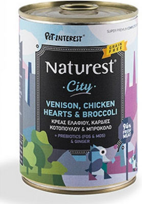 Naturest City Canned Grain Free Wet Dog Food with Deer, Chicken and Vegetables 1 x 400gr