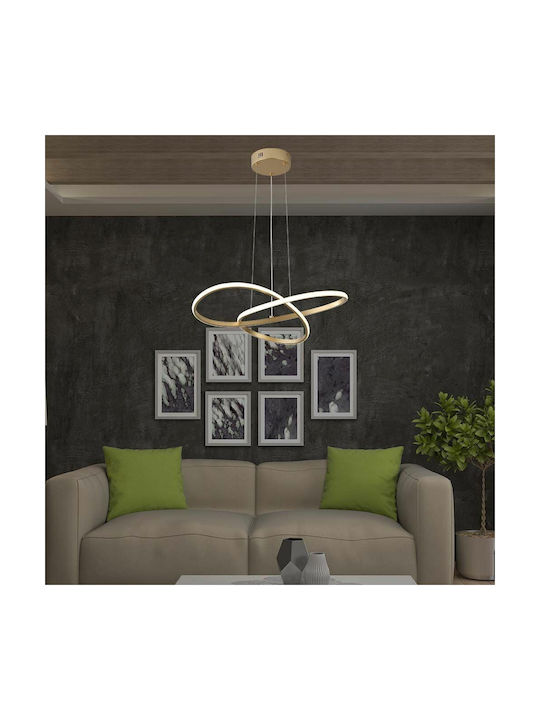 V-TAC Designer Pendant Light Gold LED with Warm White Light 50x100cm