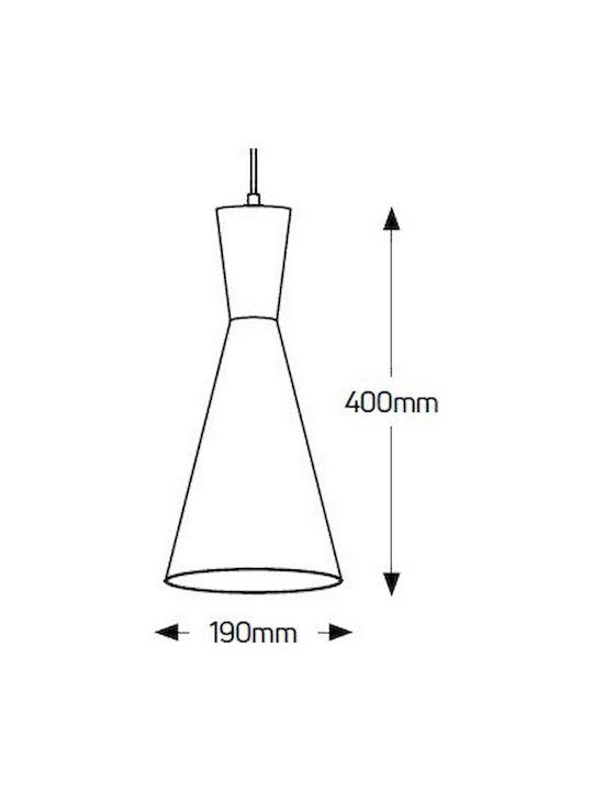 Geyer Pendant Light White with Socket E27 17x36cm