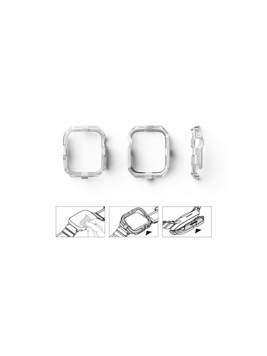 Ringke Fusion Bumper Silicone Case in White color for Apple Watch 45mm