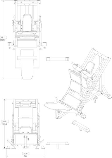BodyCraft Hip Sled F660 Όργανο Squat χωρίς Βάρη