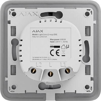 Ajax Systems LightCore (2-way) Χωνευτός Διακόπτης Τοίχου για Έλεγχο Φωτισμού Μηχανισμός Αφής