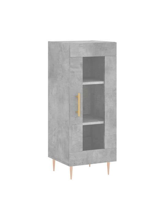 Wohnzimmer Vitrine aus Spanplatte mit Verglasung in Grau 34.5x34x90cm