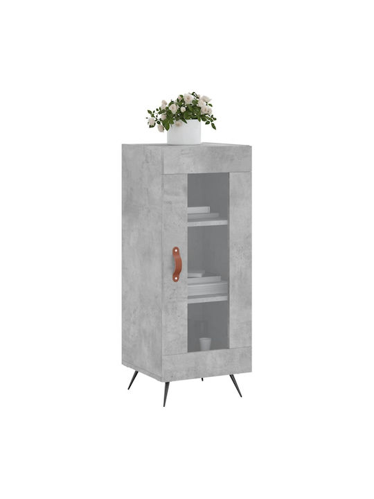 Wohnzimmer Vitrine aus Spanplatte mit Verglasung Graue 34.5x34x90cm