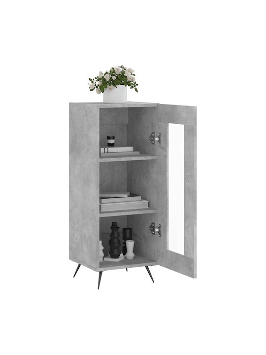 Wohnzimmer Vitrine aus Spanplatte mit Verglasung Graue 34.5x34x90cm