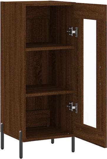 vidaXL Wohnzimmer Vitrine aus Spanplatte mit Verglasung Braune 34.5x34x90cm