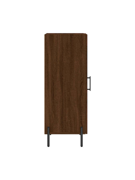 Floor-standing Living Room Display Cabinet made of Particleboard with Glass Brown 34.5x34x90cm