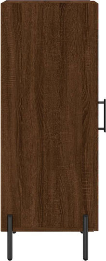 vidaXL Wohnzimmer Vitrine aus Spanplatte mit Verglasung Braune 34.5x34x90cm