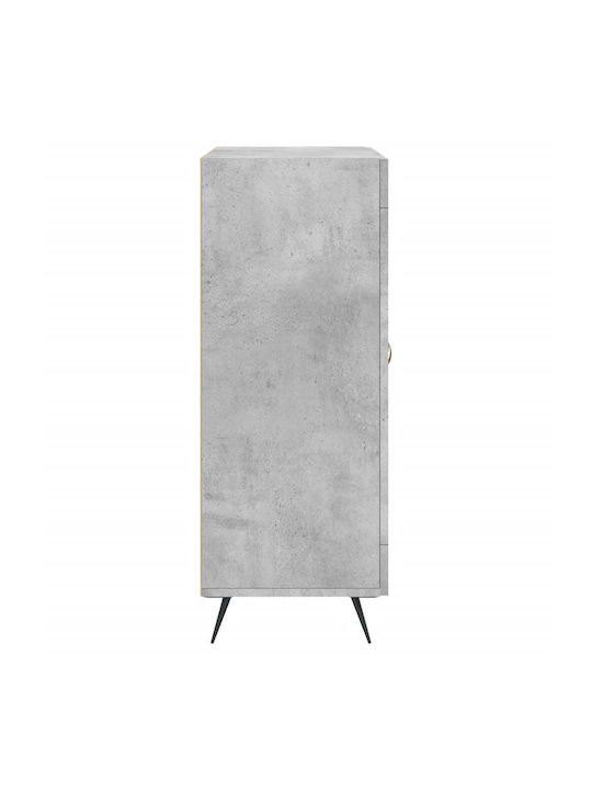 Floor-standing Living Room Display Cabinet made of Particleboard with Glass Gray 69.5x34x90cm